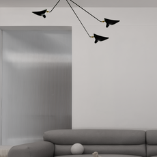 Industriell Kronleuchter Linear Schwarz LED Metall Schlafzimmer