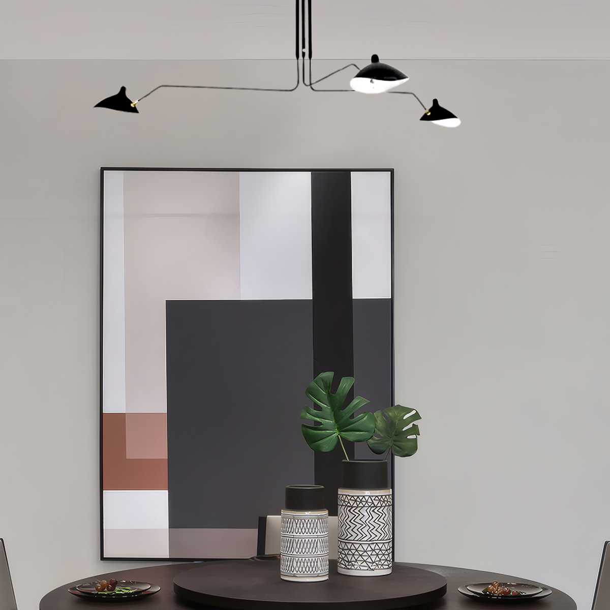Industriell Kronleuchter Linear Schwarz LED Metall Schlafzimmer