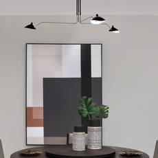 Industriell Kronleuchter Linear Schwarz LED Metall Schlafzimmer