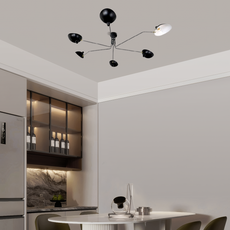 Industriell Kronleuchter Linear Schwarz LED Metall Schlafzimmer