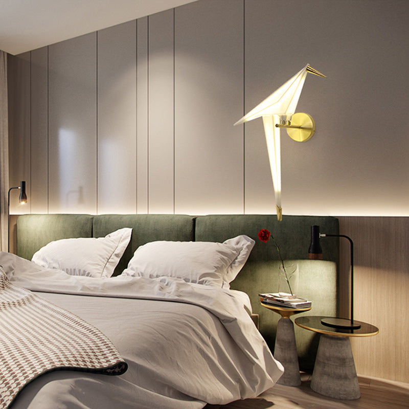 Modern Wandlampe Plastik Gold Schlafzimmer