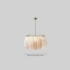 Art Deco Pendelleuchte Feder Weiß/Schwarz Wohnzimmer