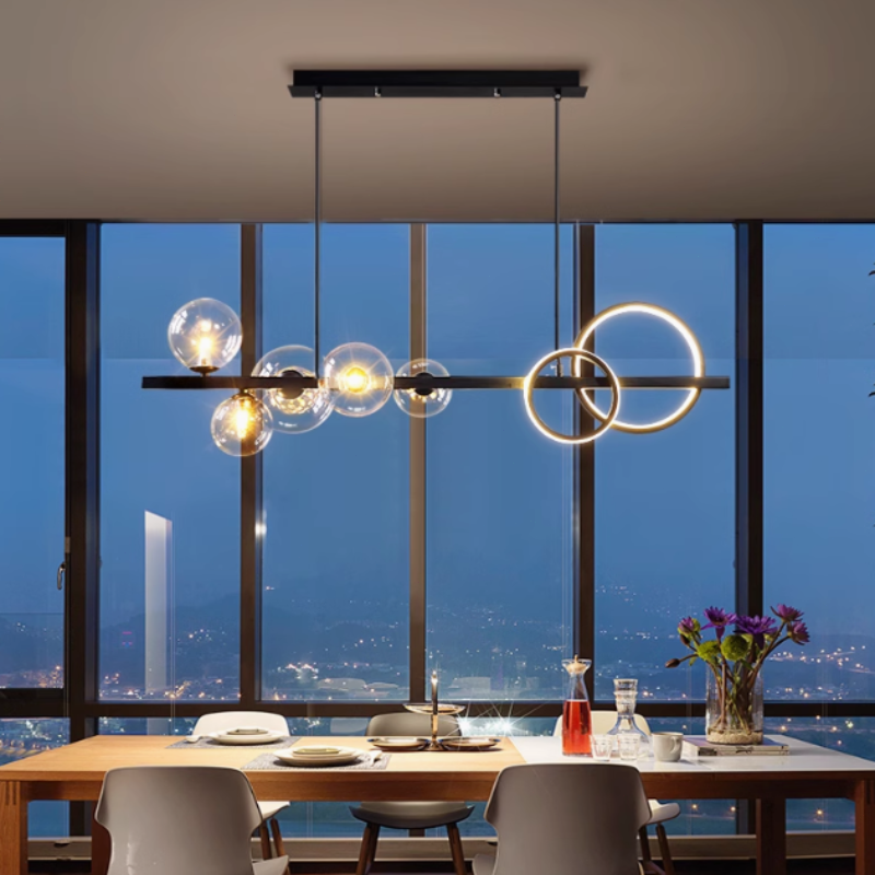 Modern Pendelleuchte Metall Schwarz Essenzimmer