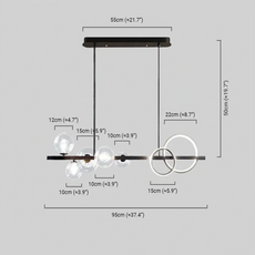 Modern Pendelleuchte Metall Schwarz Essenzimmer