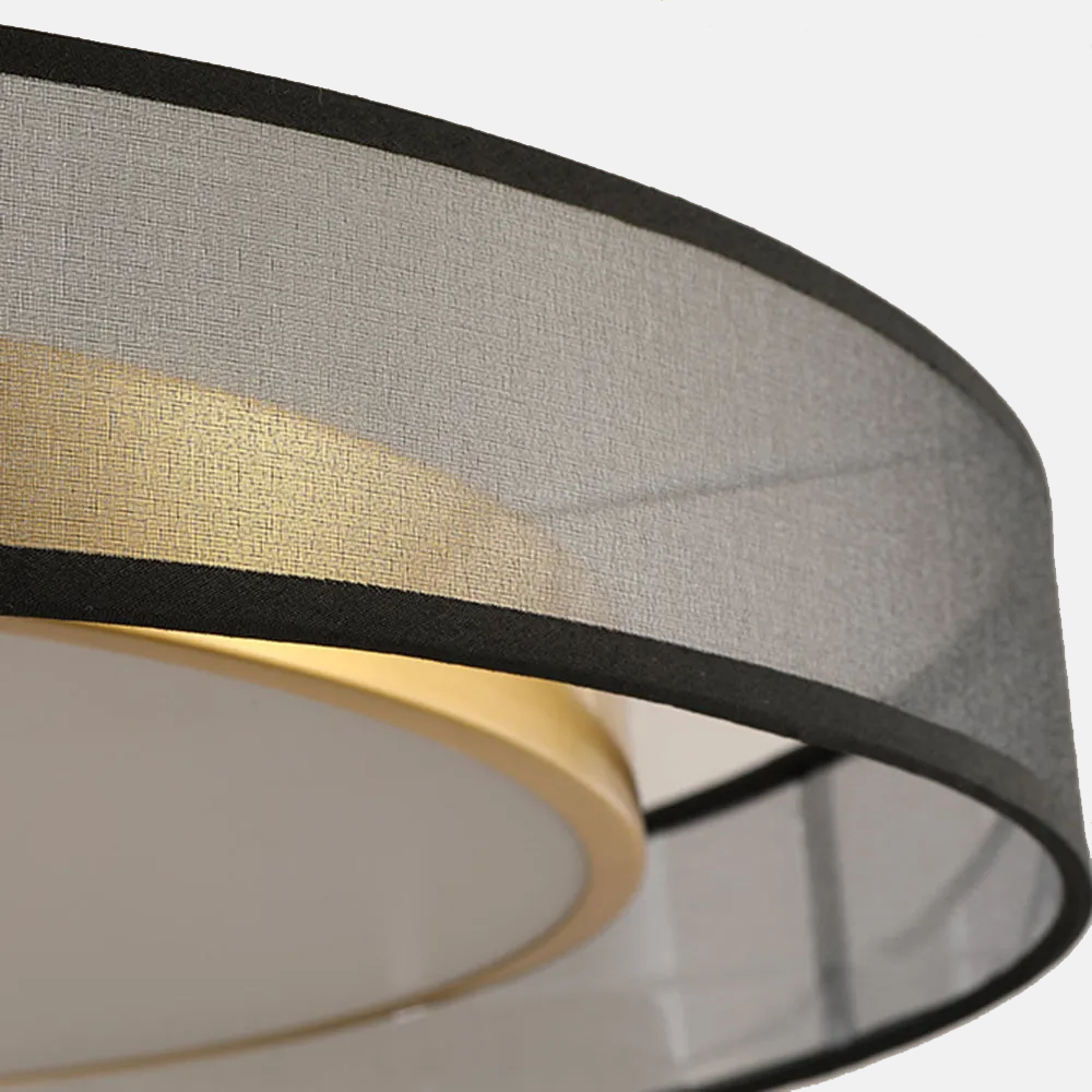 Moderne Deckenleuchte Schwarz Gold Metall Acryl Runde Schlafzimmer
