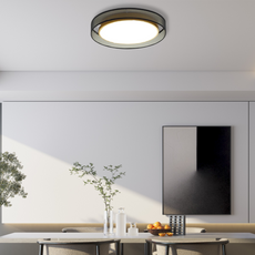 Moderne Deckenleuchte Schwarz Gold Metall Acryl Runde Schlafzimmer