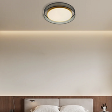 Moderne Deckenleuchte Schwarz Gold Metall Acryl Runde Schlafzimmer