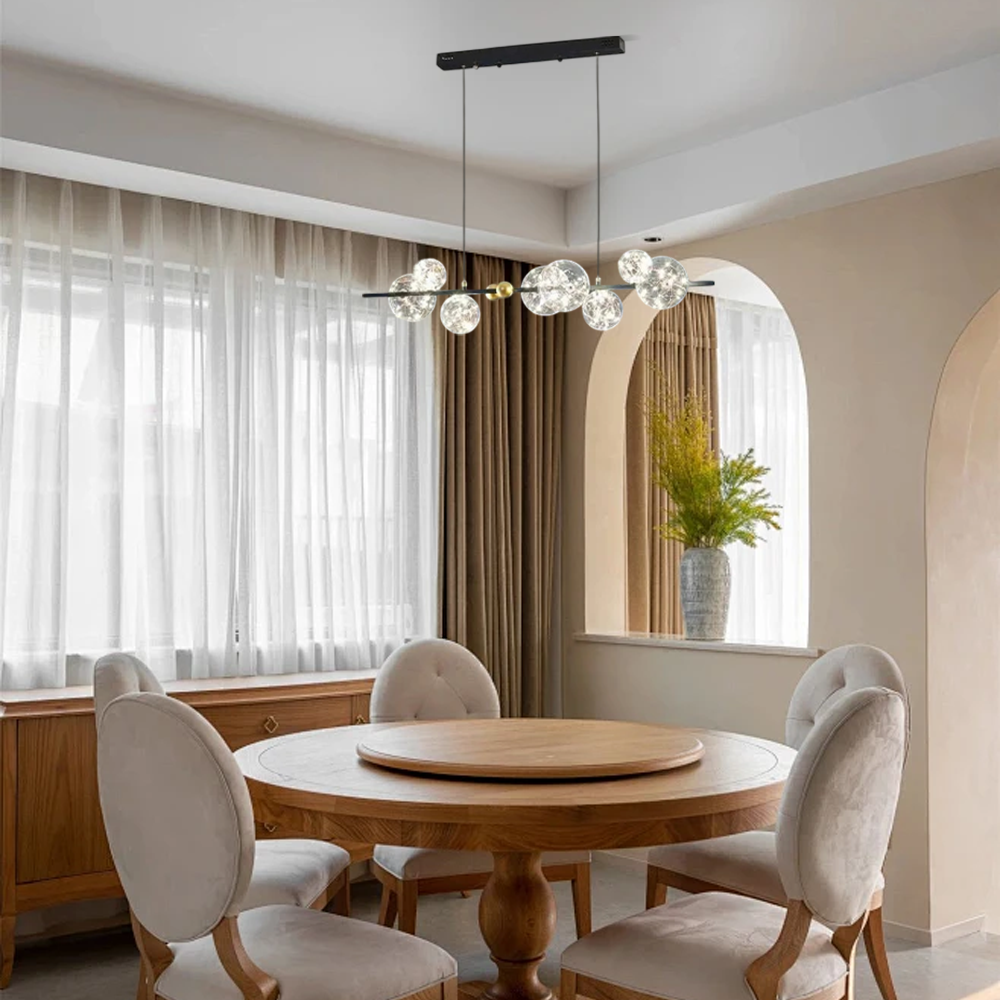 Modern Pendelleuchte Metall/Glas Schwarz Wohnzimmer