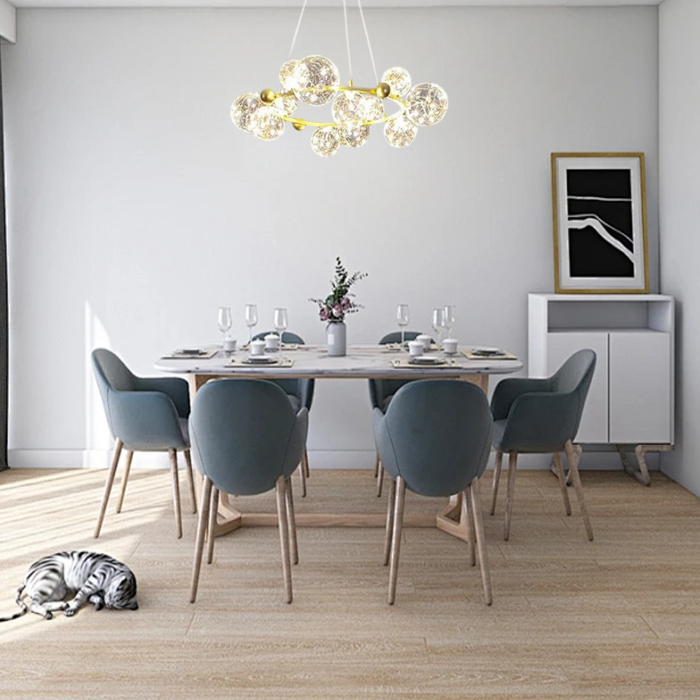 Modern Pendelleuchte Metall/Glas Schwarz Wohnzimmer