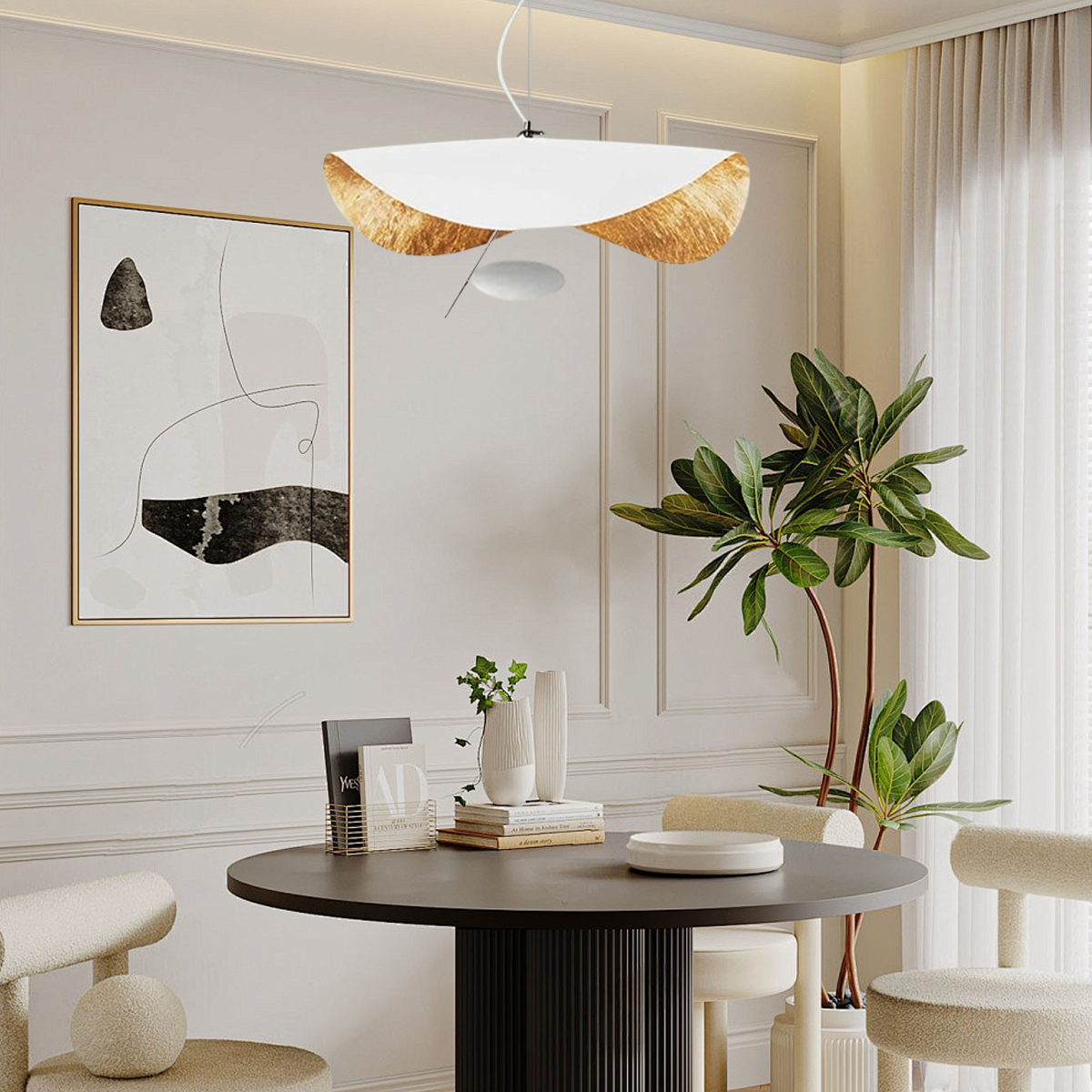 Moderne Pendelleuchte/Denkenleuchte LED Metall Schwarz/Gold Wohnzimmer