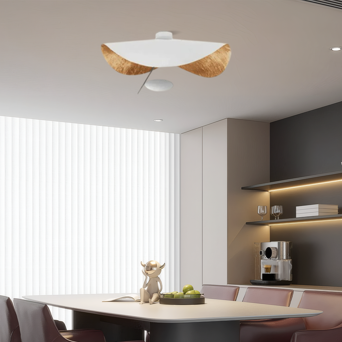 Moderne Pendelleuchte/Denkenleuchte LED Metall Schwarz/Gold Wohnzimmer