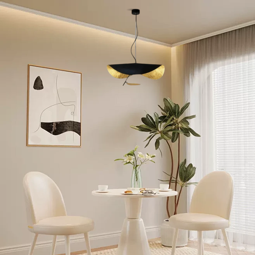 Moderne Pendelleuchte/Denkenleuchte LED Metall Schwarz/Gold Wohnzimmer
