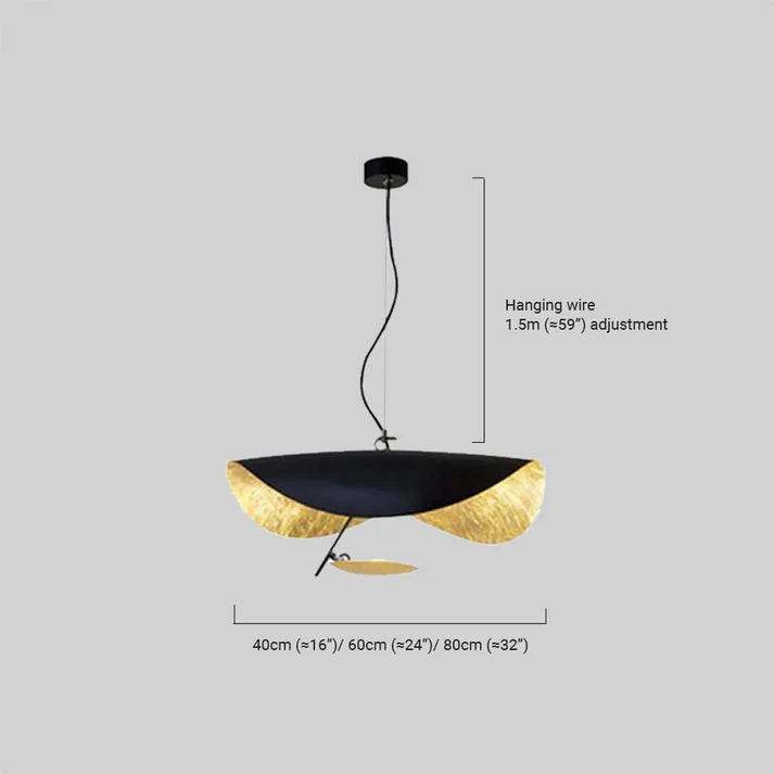 Moderne Pendelleuchte/Denkenleuchte LED Metall Schwarz/Gold Wohnzimmer