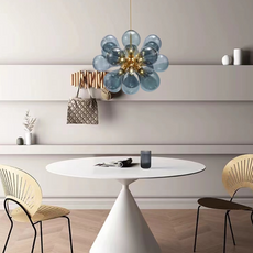 Modern Metall Pendelleuchte Blau/Lila Esszimmer