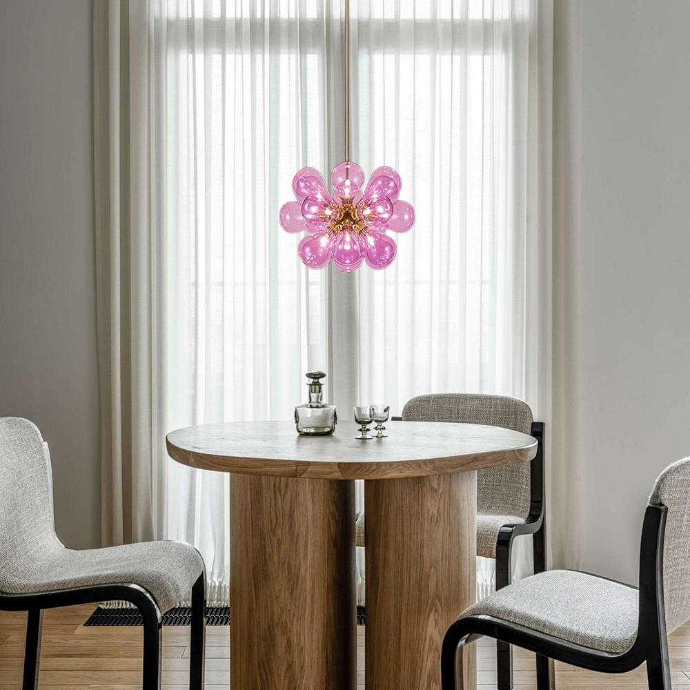 Modern Metall Pendelleuchte Blau/Lila Esszimmer