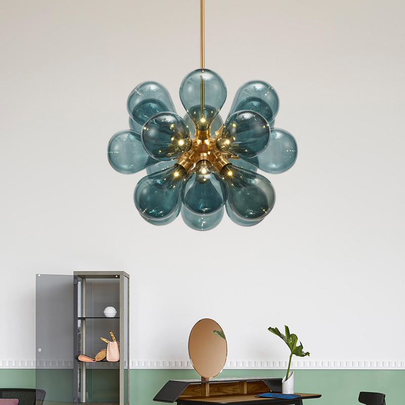 Modern Metall Pendelleuchte Blau/Lila Esszimmer