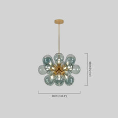 Modern Metall Pendelleuchte Blau/Lila Esszimmer