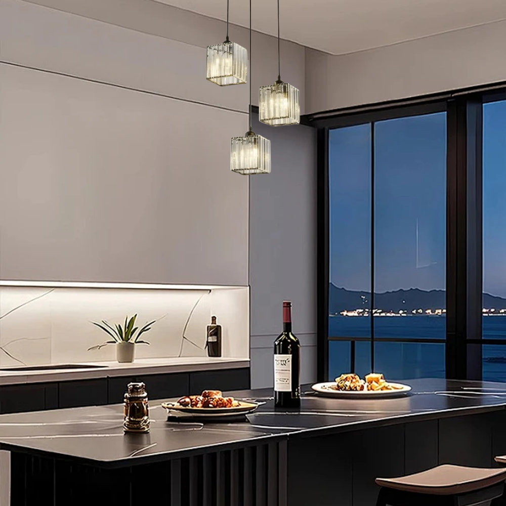 Nordic Pendelleuchte LED Glas Gold Esszimmer