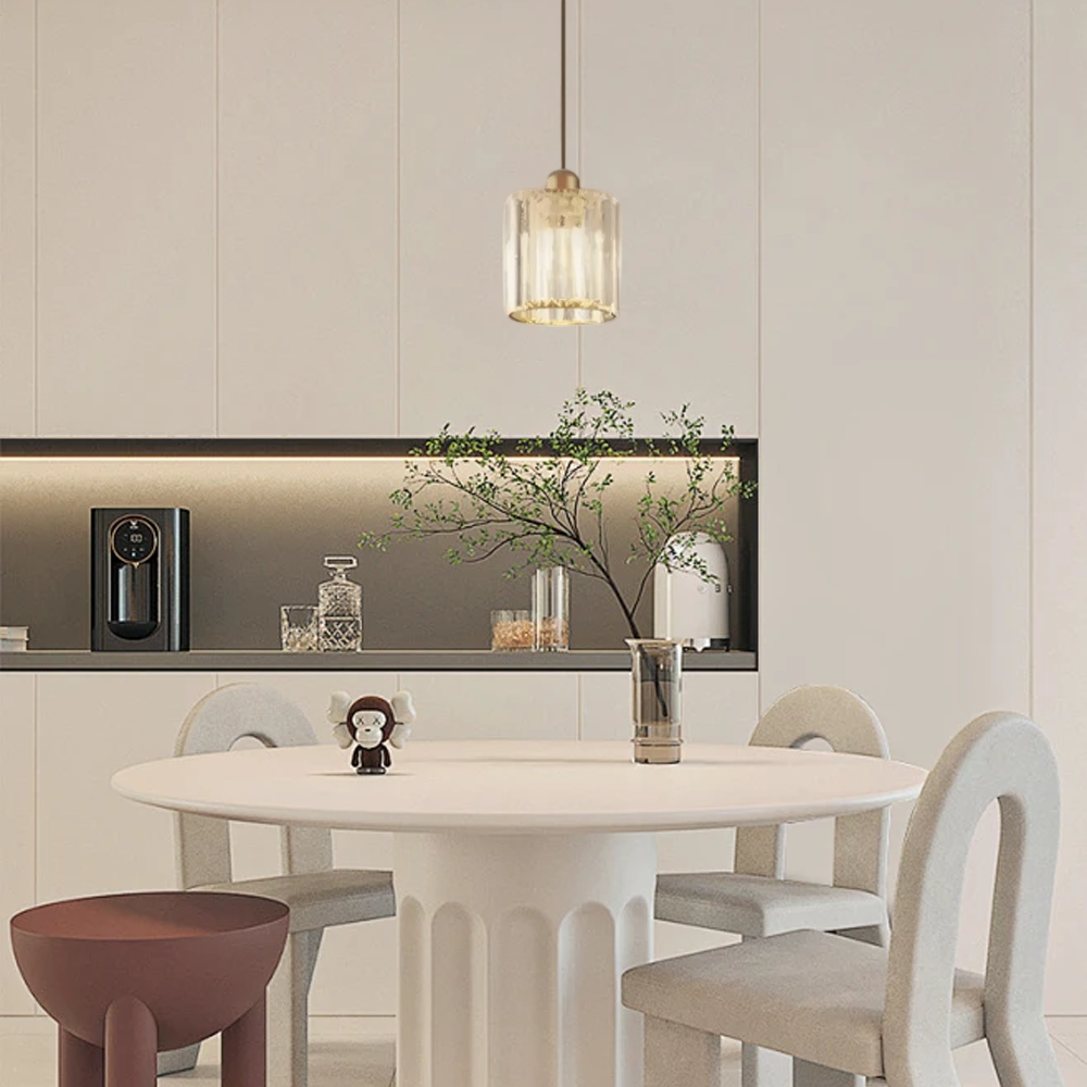 Nordic Pendelleuchte LED Glas Gold Esszimmer