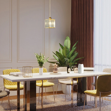 Nordic Pendelleuchte LED Glas Gold Esszimmer
