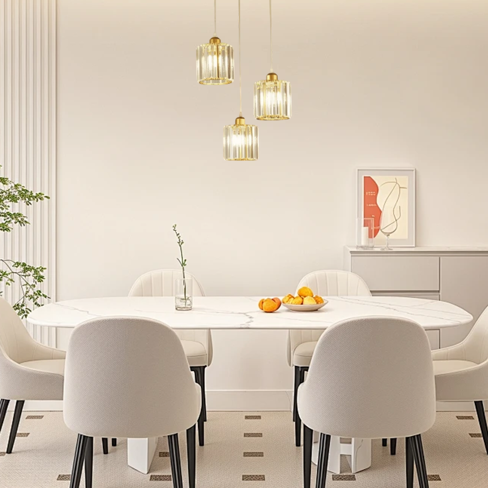 Nordic Pendelleuchte LED Glas Gold Esszimmer