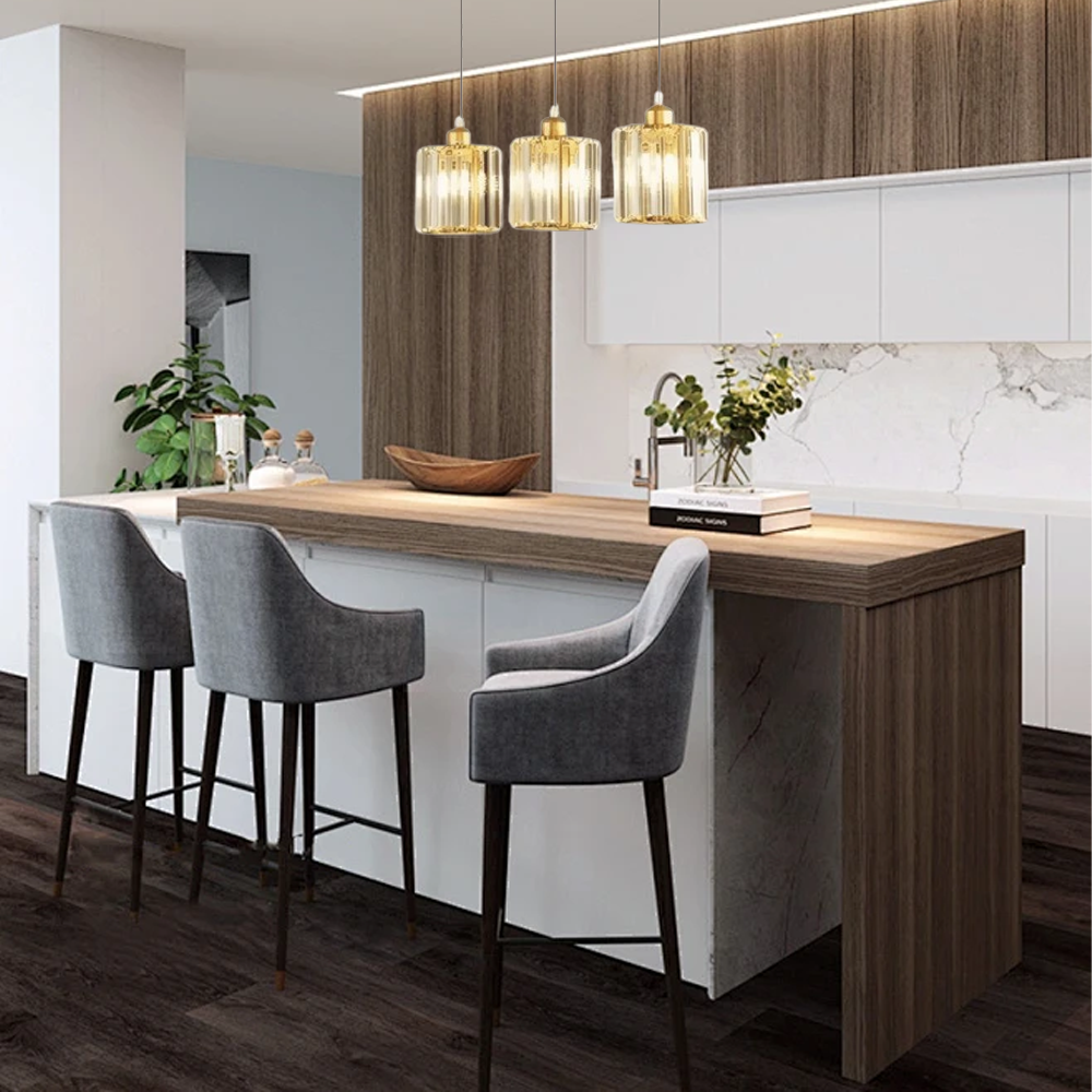 Nordic Pendelleuchte LED Glas Gold Esszimmer