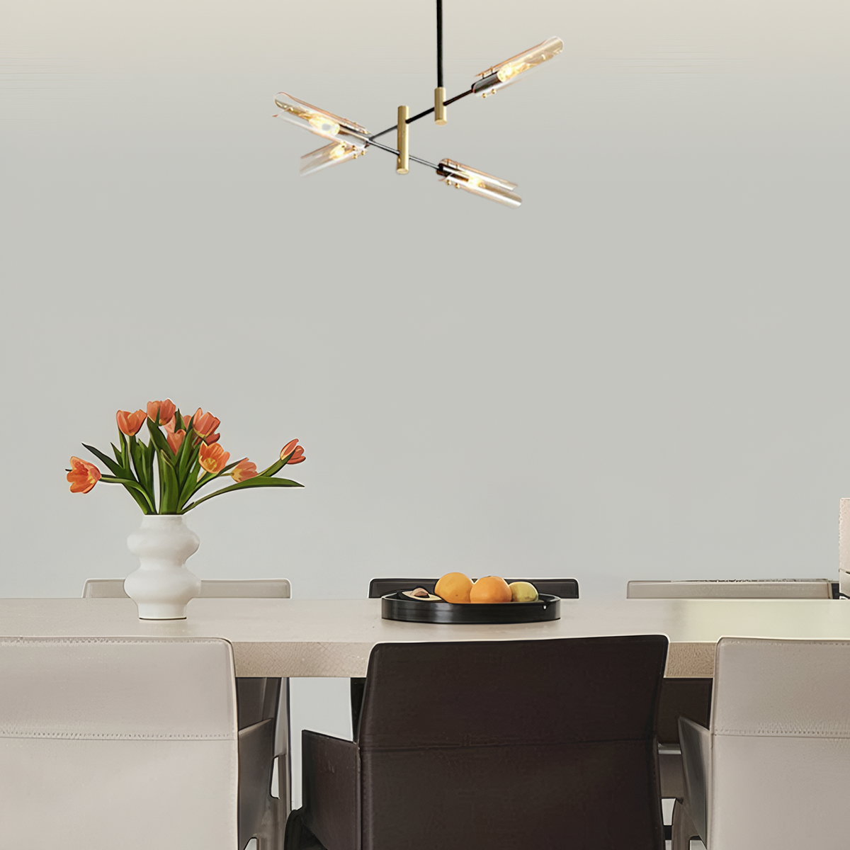 Modern Kronleuchter LED Glas Linear Bernstein Esszimmer