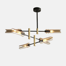 Modern Kronleuchter LED Glas Linear Bernstein Esszimmer