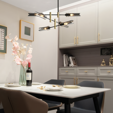 Modern Kronleuchter LED Glas Linear Bernstein Esszimmer
