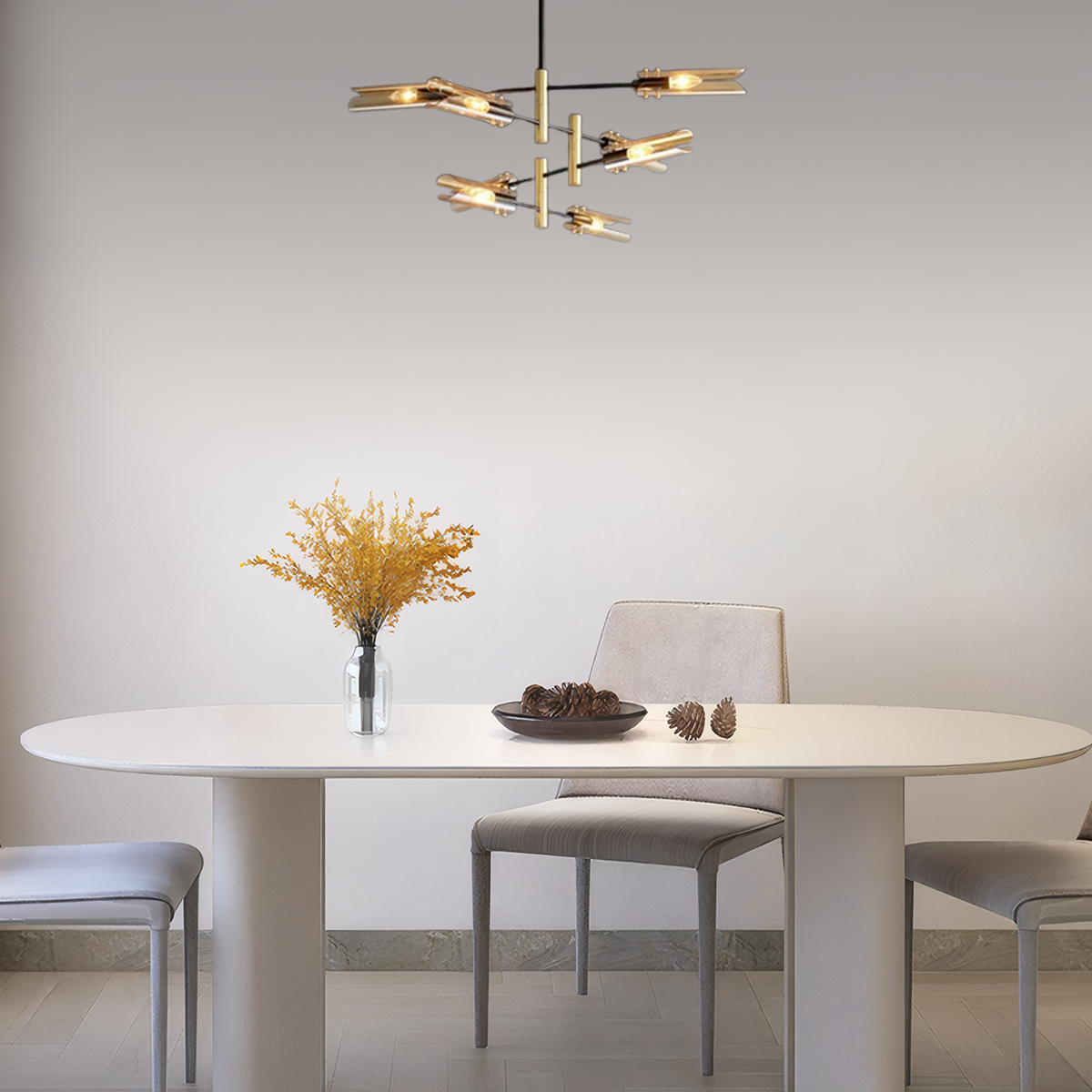 Modern Kronleuchter LED Glas Linear Bernstein Esszimmer