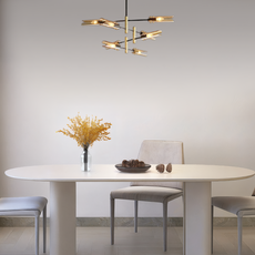 Modern Kronleuchter LED Glas Linear Bernstein Esszimmer