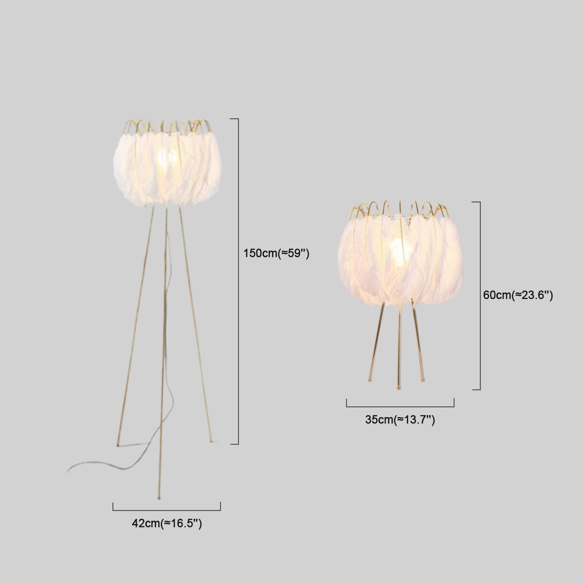 Modern Stehleuchte/Tischleuchte LED Feder Milchig Weiß Wohnzimmer