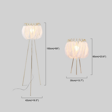 Modern Stehleuchte/Tischleuchte LED Feder Milchig Weiß Wohnzimmer