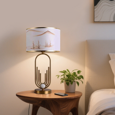 Moderne Tischlampe/Stehlampe LED Stoff Wohn/Schlafzimmer