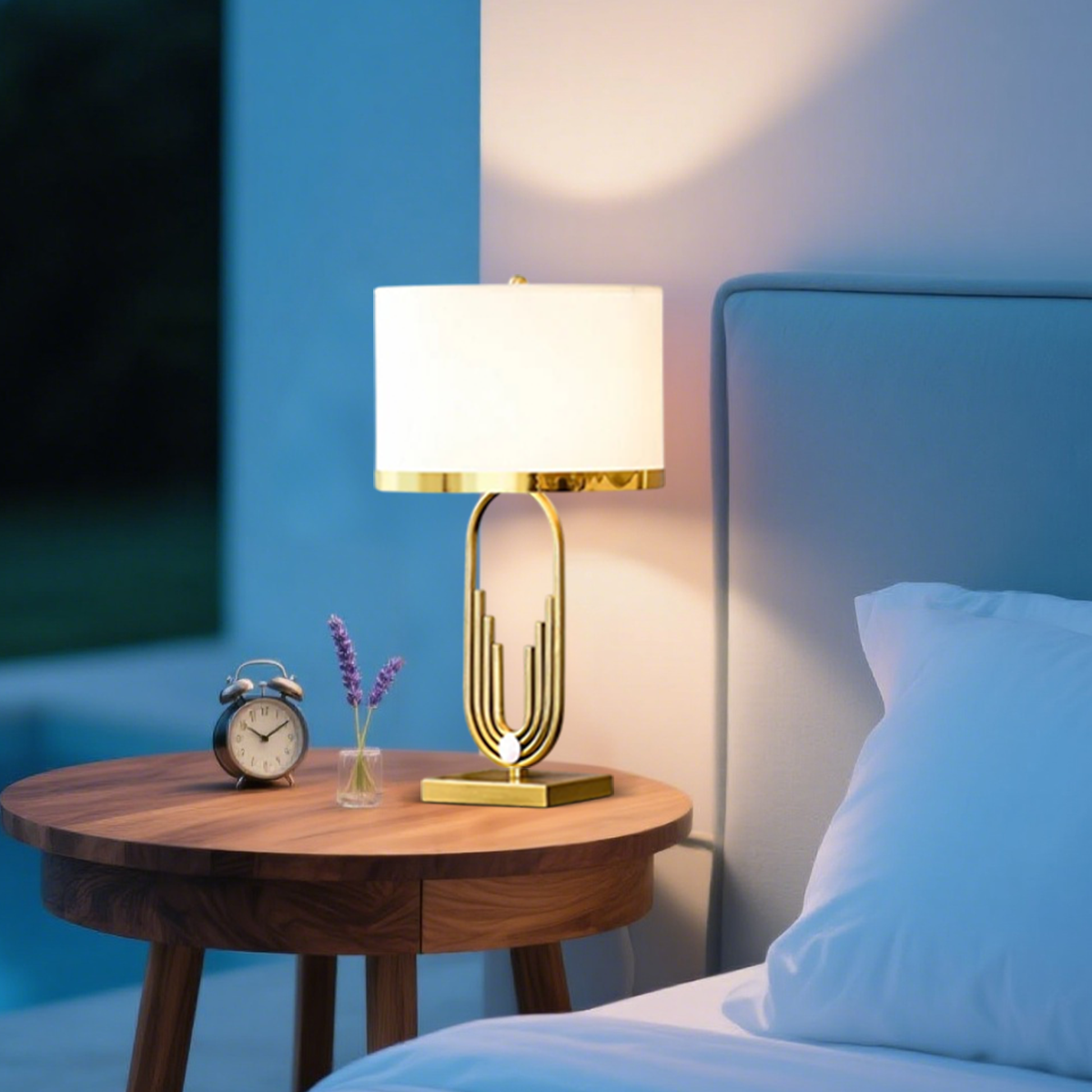 Moderne Tischlampe/Stehlampe LED Stoff Wohn/Schlafzimmer