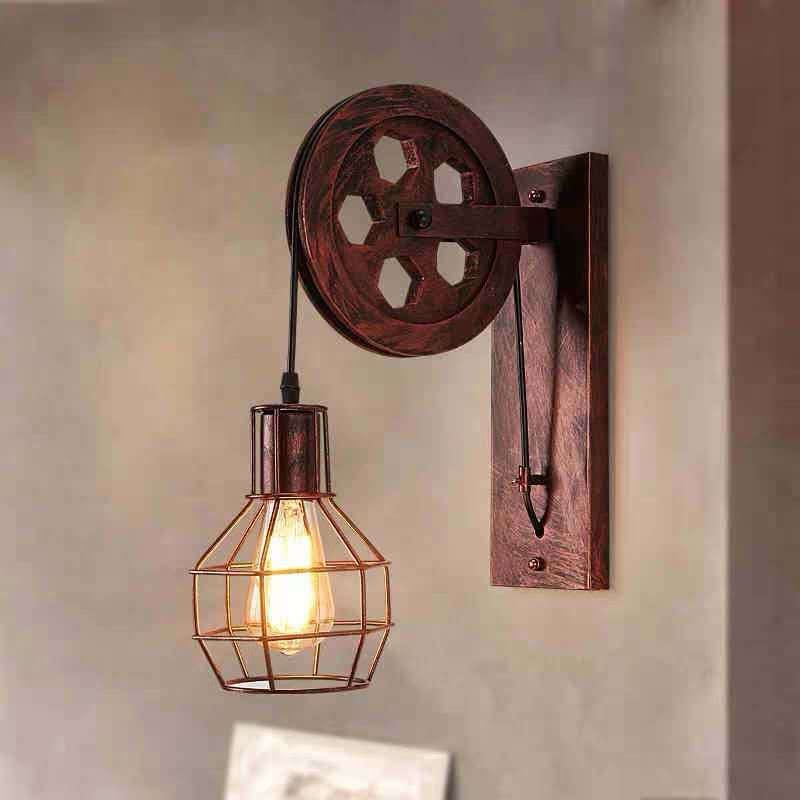 Vintage Wandlampe Metall Schwarz Schlafzimmer