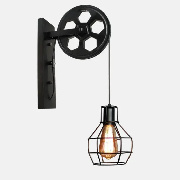 Vintage Wandlampe Metall Schwarz Schlafzimmer