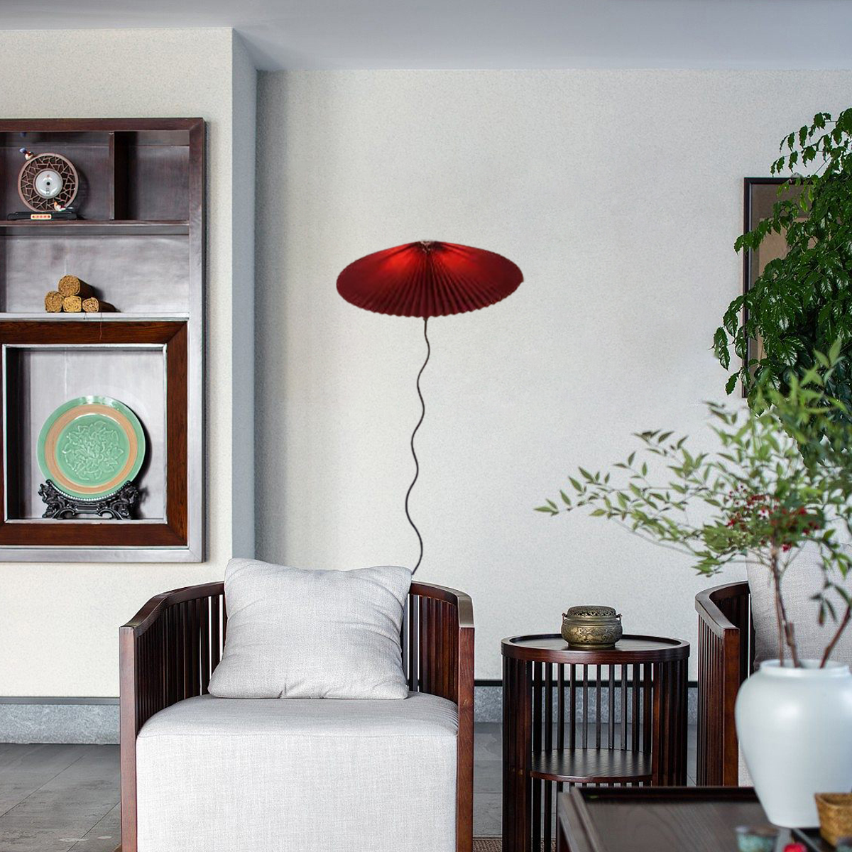 Moderne Stehlampe Metall Stoff Orange/Rot/Weiß Schlafzimmer