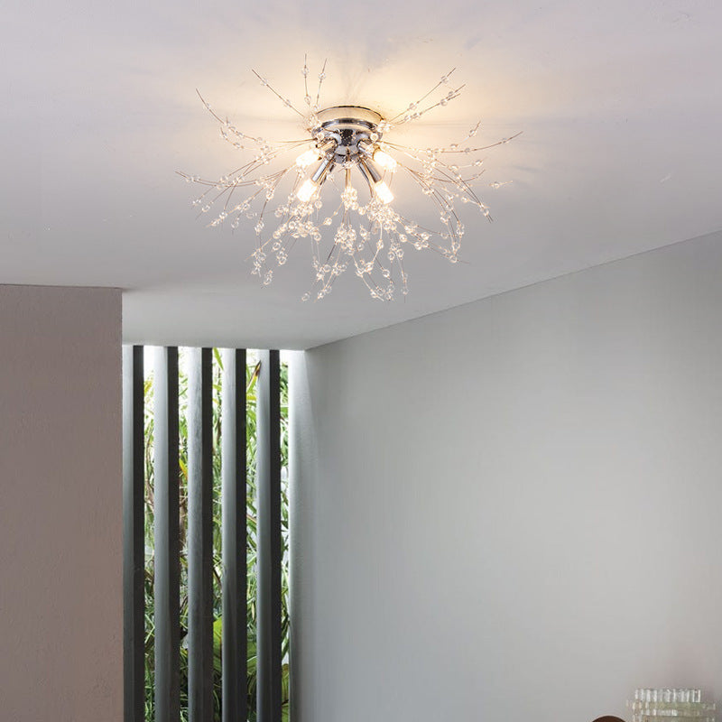 Vintage LED Deckenleuchte Metall Gold Wohnzimmer
