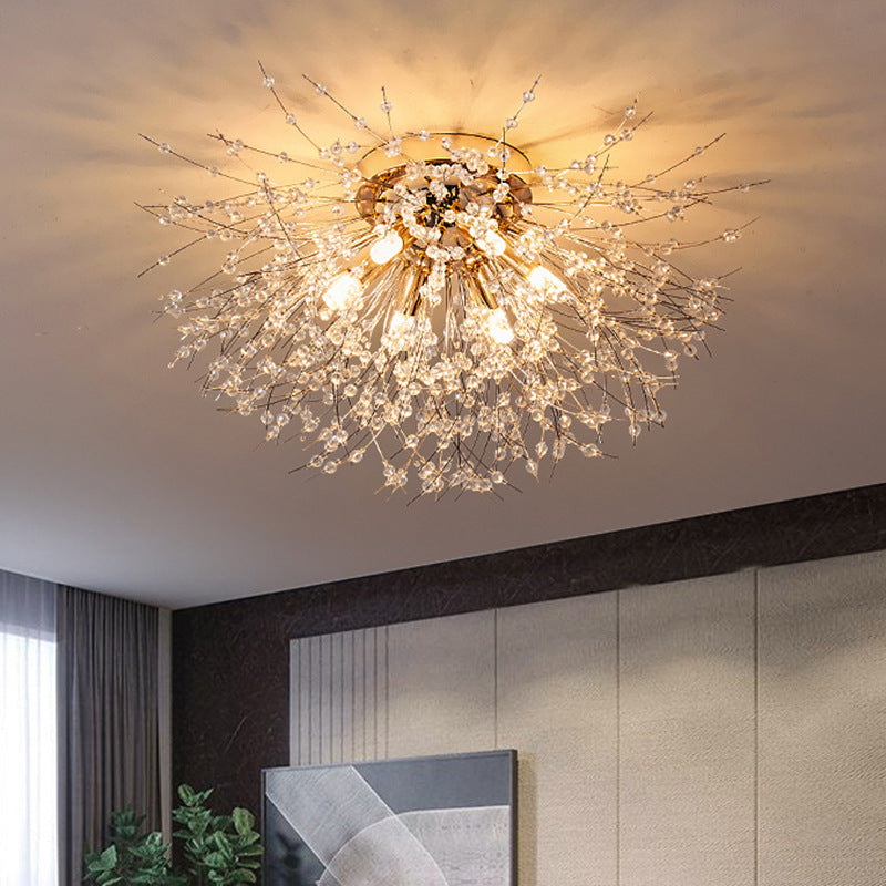 Vintage LED Deckenleuchte Metall Gold Wohnzimmer