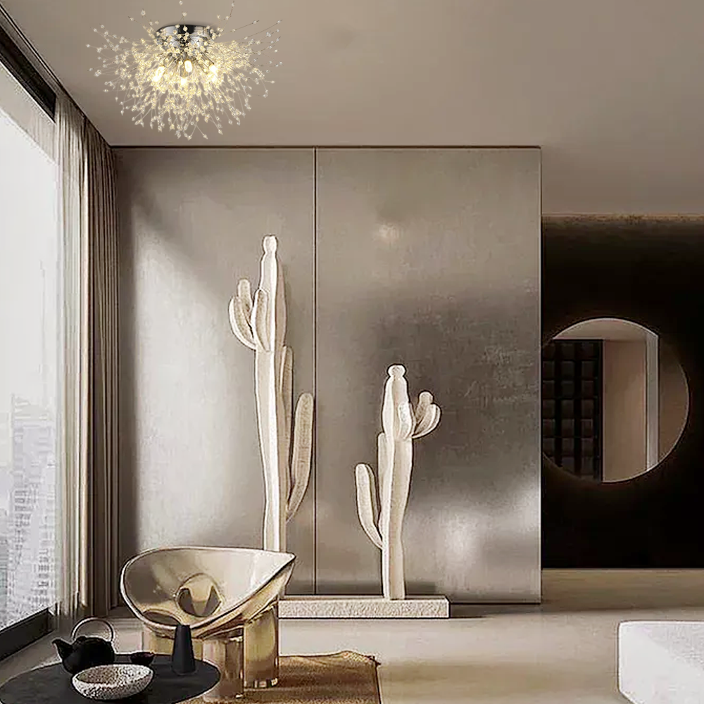 Vintage LED Deckenleuchte Metall Gold Wohnzimmer