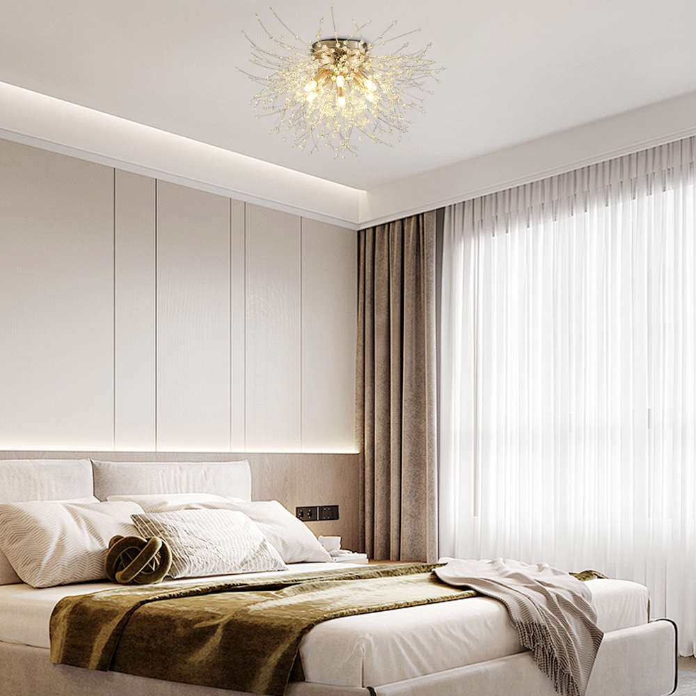 Vintage LED Deckenleuchte Metall Gold Wohnzimmer