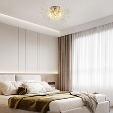 Vintage LED Deckenleuchte Metall Gold Wohnzimmer