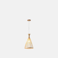 Rustikal Pendelleuchte Holz Holzfarbe Wohnzimmer