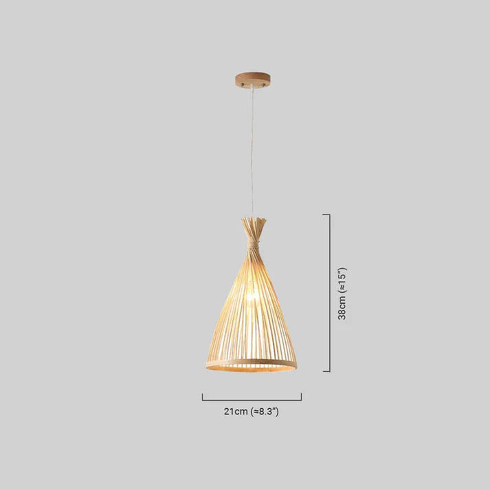 Rustikal Pendelleuchte Holz Holzfarbe Wohnzimmer