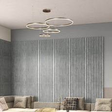 Moderne Pendelleuchte LED Ring Kaffee- 4Ringe-ideal fuer Wohnzimmer