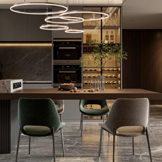 Moderne Pendelleuchte LED Ring Kaffee-40 60 80 60 40CM 5Ringe-Esszimmer
