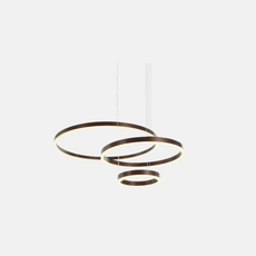 Moderne Pendelleuchte LED Ring Kaffee Metall  