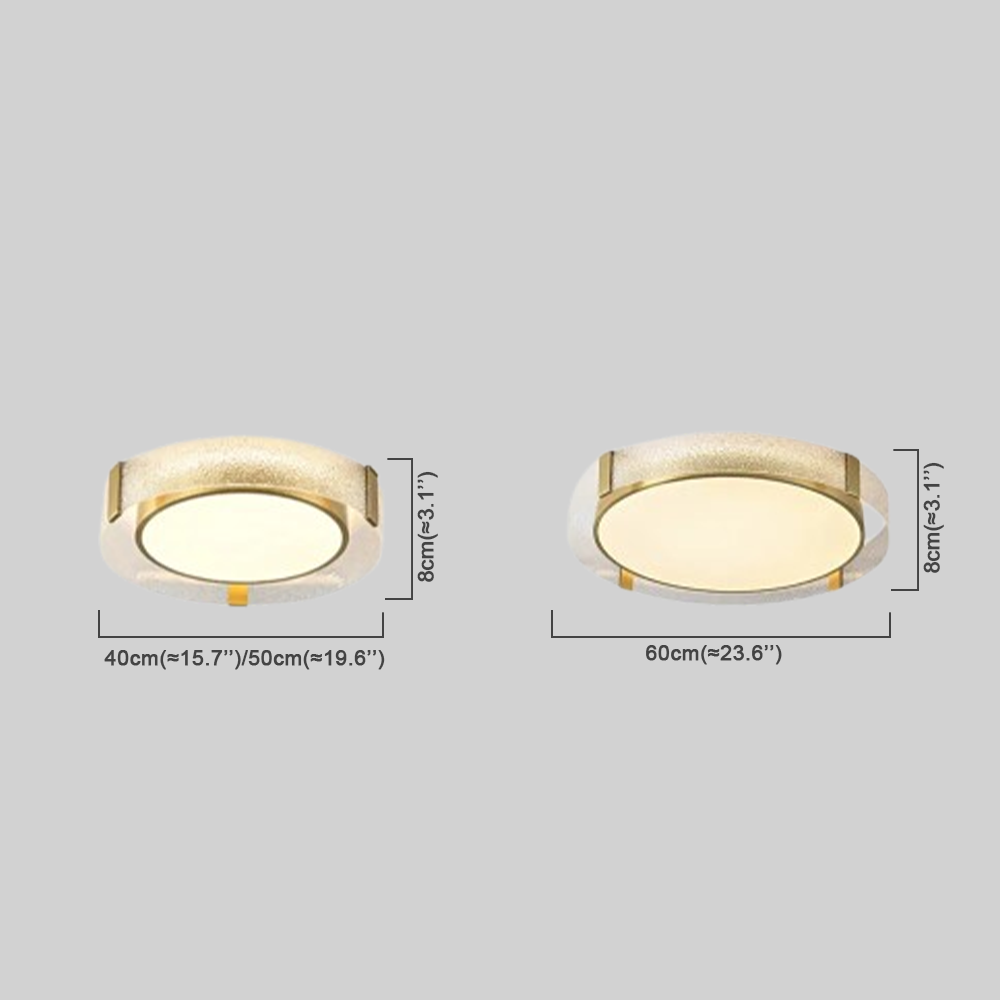 Minimalistisch Deckenleuchte LED Rund Klar Glas/Kupfer Schlafzimmer