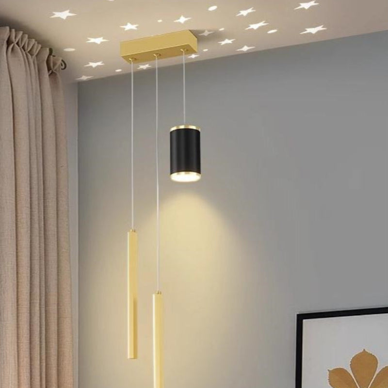 Art Deco Pendelleuchte Metall Gold Wohnzimmer